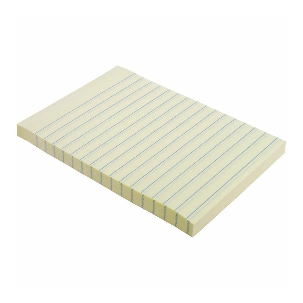 Business Source Yellow Adhesive Notes - 4" Flag/Note Width x 6" Flag/Note Length - Rectangle - Ruled - Yellow - Self-adhesive, Removable - Recycled - 5 / Pack. Picture 9
