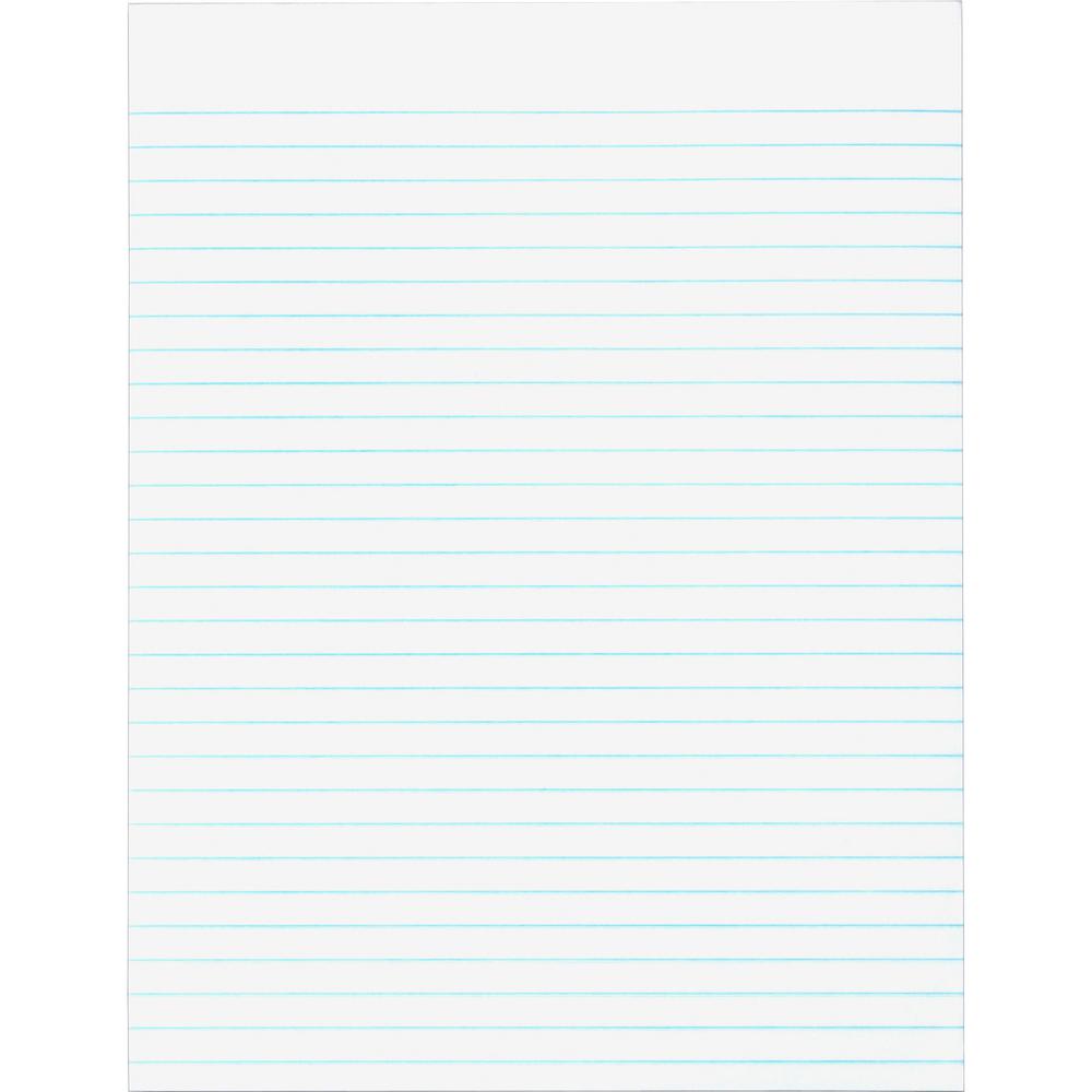 Business Source Glued Top Ruled Memo Pads - Letter - 50 Sheets - Glue - Wide Ruled Front Ruling - 16 lb Basis Weight - Letter - 8 1/2" x 11" Sheet Size - White Paper - 1 Dozen. Picture 2
