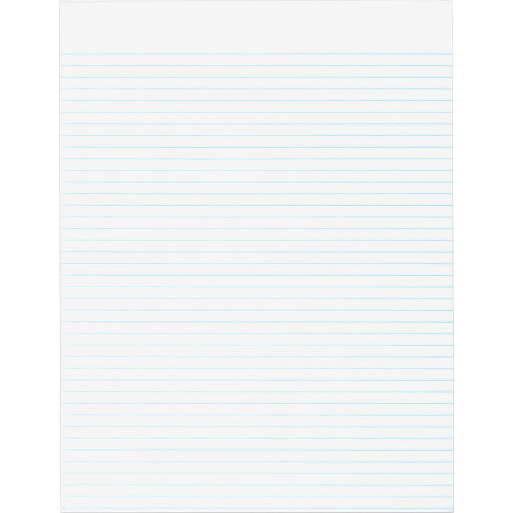 Business Source Glued Top Ruled Memo Pads - Letter - 50 Sheets - Glue - Narrow Ruled Front Ruling - 16 lb Basis Weight - Letter - 8 1/2" x 11" Sheet Size - White Paper - 12 / Dozen. Picture 3