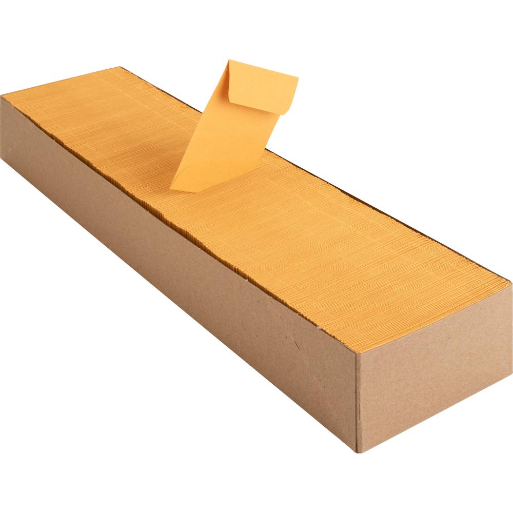 Business Source Small Coin Kraft Envelopes - Coin - #1 - 2 1/4" Width x 3 1/2" Length - 20 lb - Gummed - Brown Kraft - Kraft - 500 / Box. Picture 4