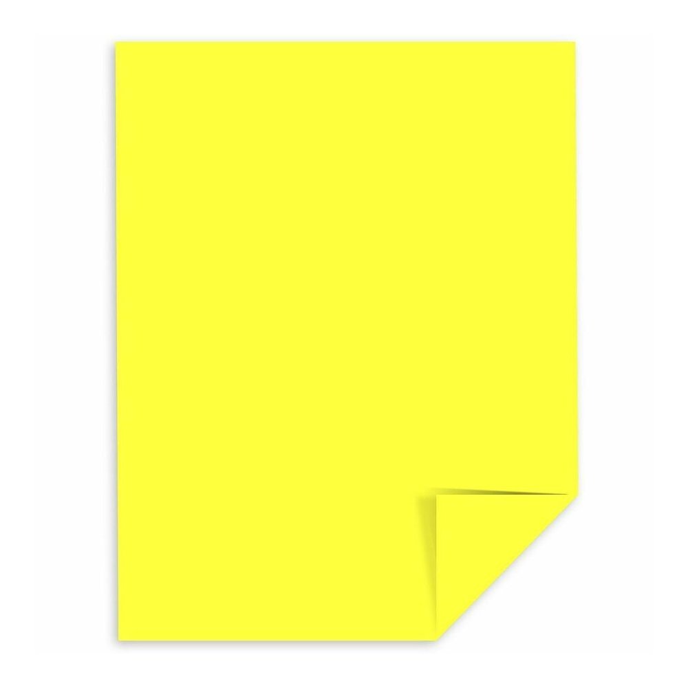 Astrobrights Colored Cardstock - Letter - 8 1/2" x 11" - 65 lb Basis Weight - Acid-free, Lignin-free - Lemon - 250 Sheets - 250 / Pack. Picture 6