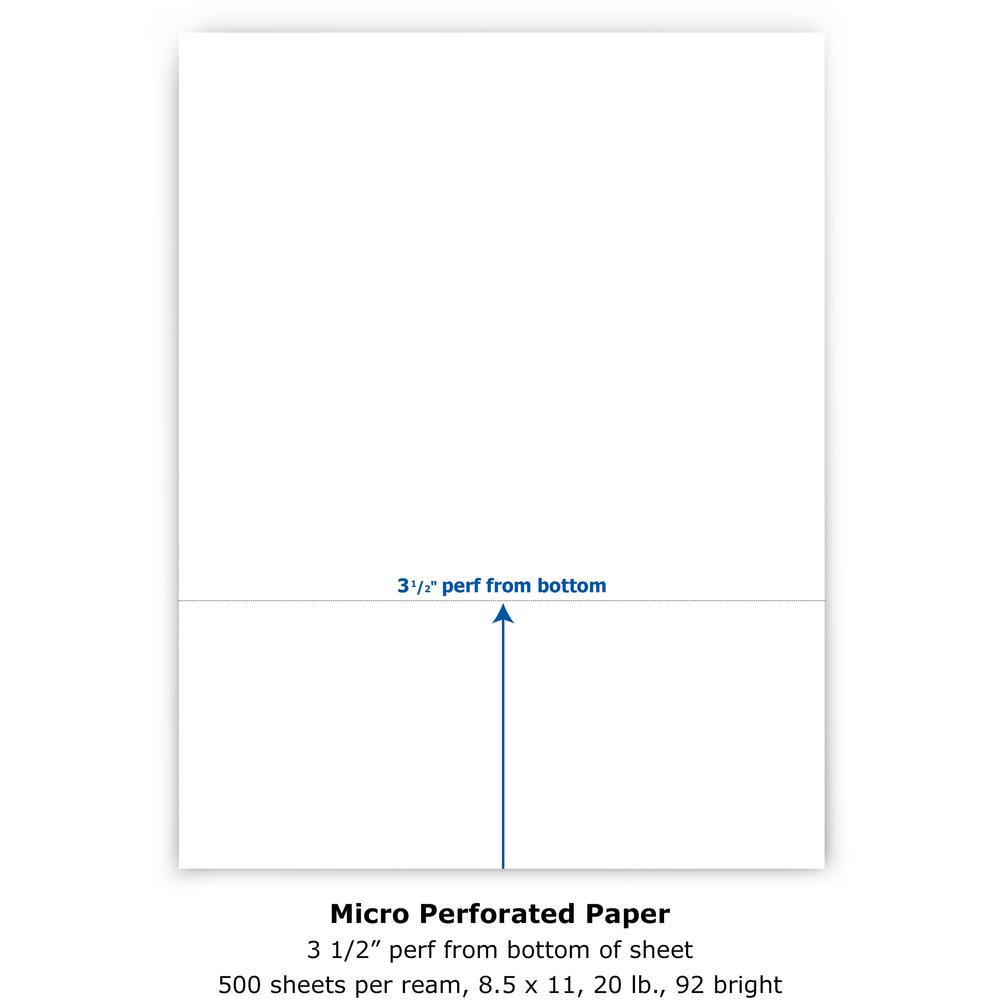 Printworks Pre-Perforated Paper for Invoices, Statements, Gift Certificates & More - Letter - 8 1/2" x 11" - 20 lb Basis Weight - Sustainable Forestry Initiative (SFI) - Perforated - White - 500 / Rea. Picture 3