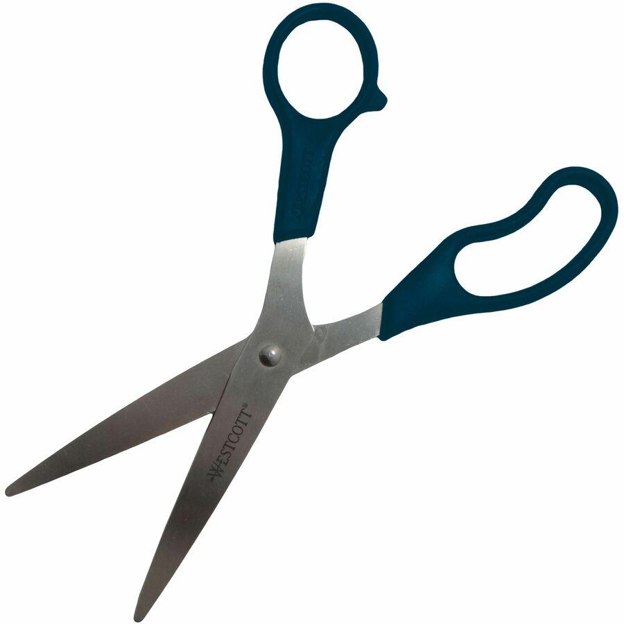 Westcott All Purpose 8" Scissors - 3.50" Cutting Length - 8" Overall Length - Left/Right - Stainless Steel - Pointed Tip - Black - 1 Each. Picture 6