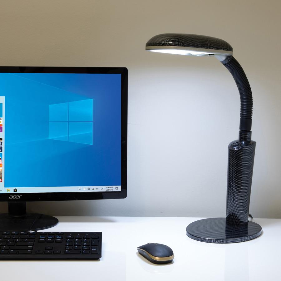 Victory Light Desk Lamp - 23" Height - 6.5" Width - 27 W CFL Bulb - Adjustable Neck, Adjustable Height, Gooseneck - Desk Mountable - Black - for Desk, Office, Home, Library, Dorm Room, Sewing, Craftin. Picture 9