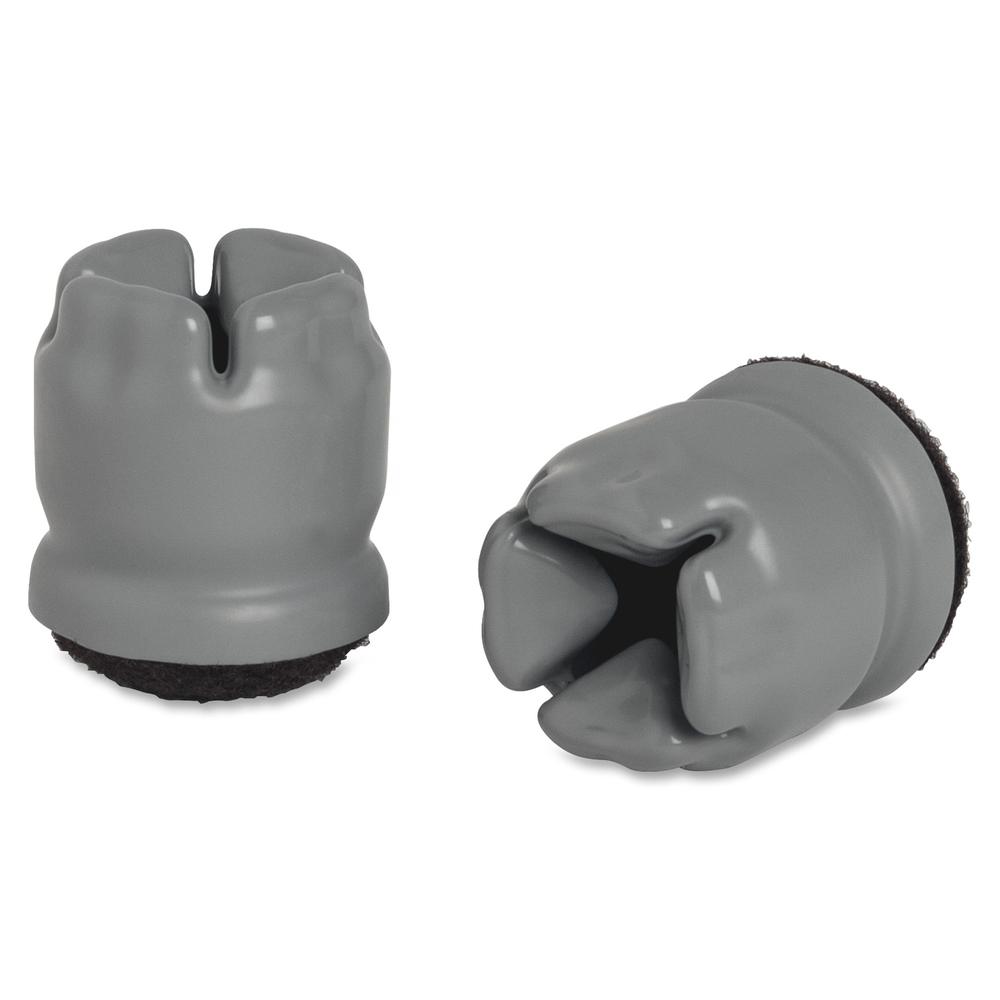 Lorell 1.5" Slip-on Floor Savers - Gray - Vinyl - 8/Pack. Picture 5