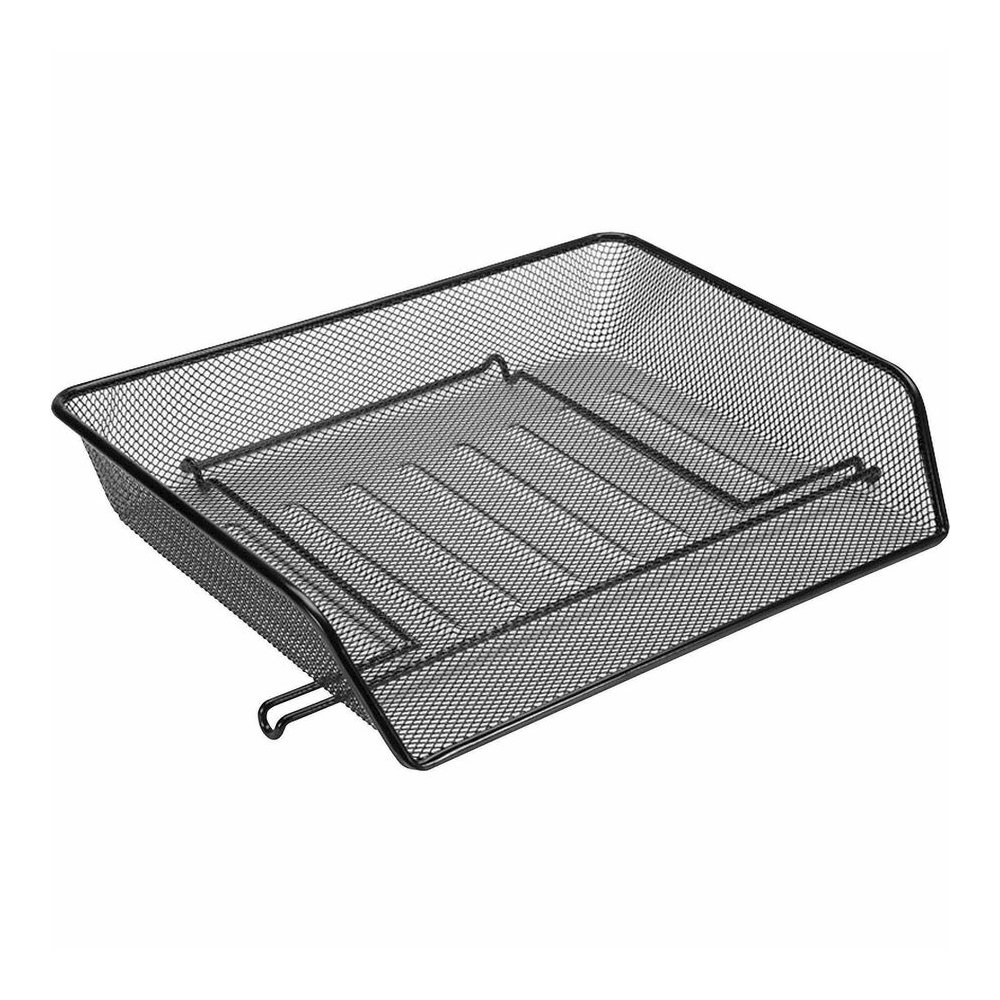 Lorell Side-loading Mesh Document Tray - 3" Height x 14.25" Width x 10.75" Depth - Stackable - Powder Coated - Black - Steel - 1 Set. Picture 10
