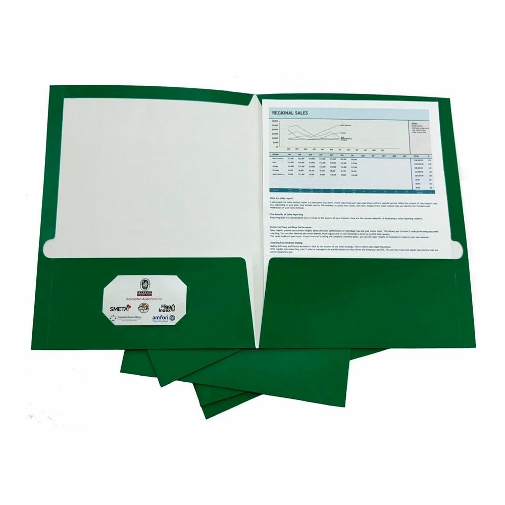 Business Source Letter No Pocket Folder - 8 1/2" x 11" - 100 Sheets Capacity - 2 Internal Pocket - Card Paper - Green - Durable, Laminated, Die-cut - 1 Box. Picture 7