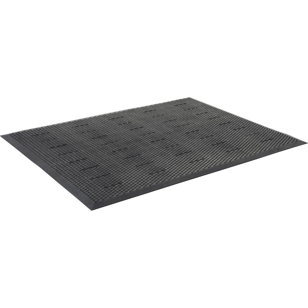 Genuine Joe Free Flow Comfort Anti-fatigue Mat - 48" Length x 36" Width x 0.500" Thickness - Rubber - Black - 1 Each. Picture 5