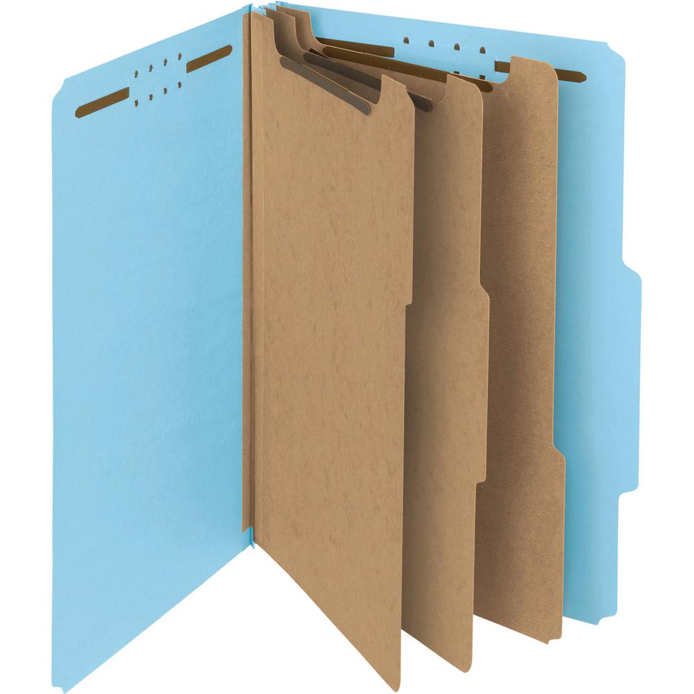 Smead 2/5 Tab Cut Legal Recycled Classification Folder - 3" Folder Capacity - 8 1/2" x 14" - 3" Expansion - 2 x 2K Fastener(s) - Top Tab Location - Right of Center Tab Position - 3 Divider(s) - Pressb. Picture 3