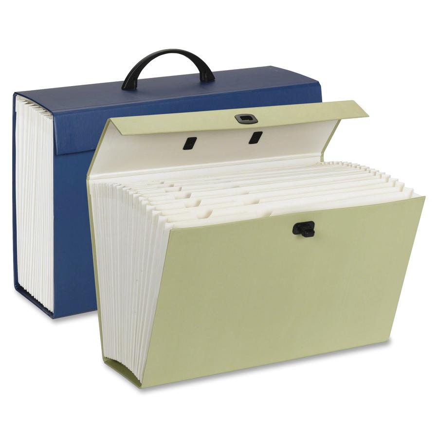 Smead Legal Recycled Expanding File - 8 1/2" x 14" - 1400 Sheet Capacity - 19 Pocket(s) - Blue, Green - 15% Paper Recycled - 1 Each. Picture 10