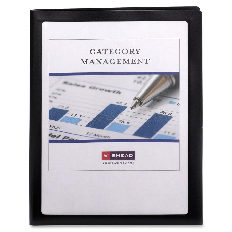 Smead Letter Pocket Folder - 8 1/2" x 11" - 50 Sheet Capacity - 2 Pocket(s) - Polypropylene - Black - 5 / Pack. Picture 2