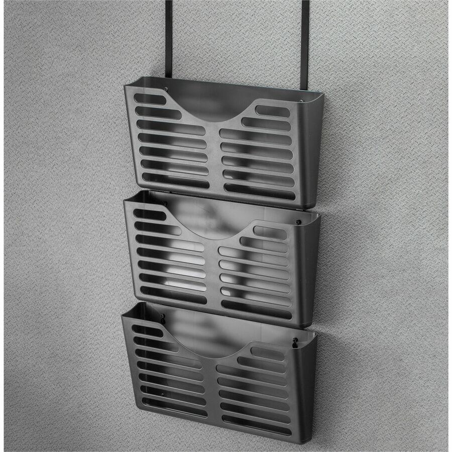 Lorell Hanging Triple Pocket File Set - 3 Pocket(s) - 30% Recycled - Black - Plastic - 1 Each. Picture 9