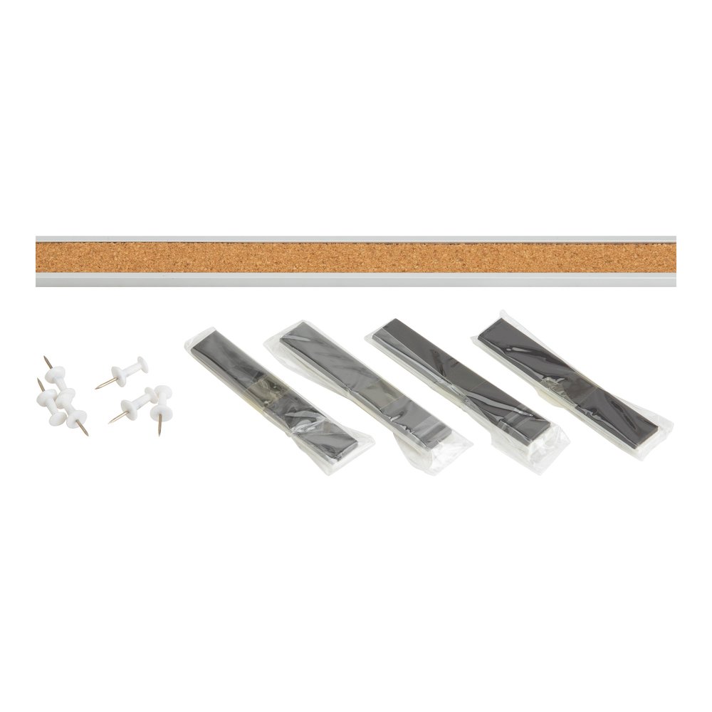Lorell Cork Strip Bulletin Bar - 36" Board Width - Cork Surface - Self-healing, Fade Resistant, Self-sealing - Anodized Aluminum Frame - 1 Each. Picture 5