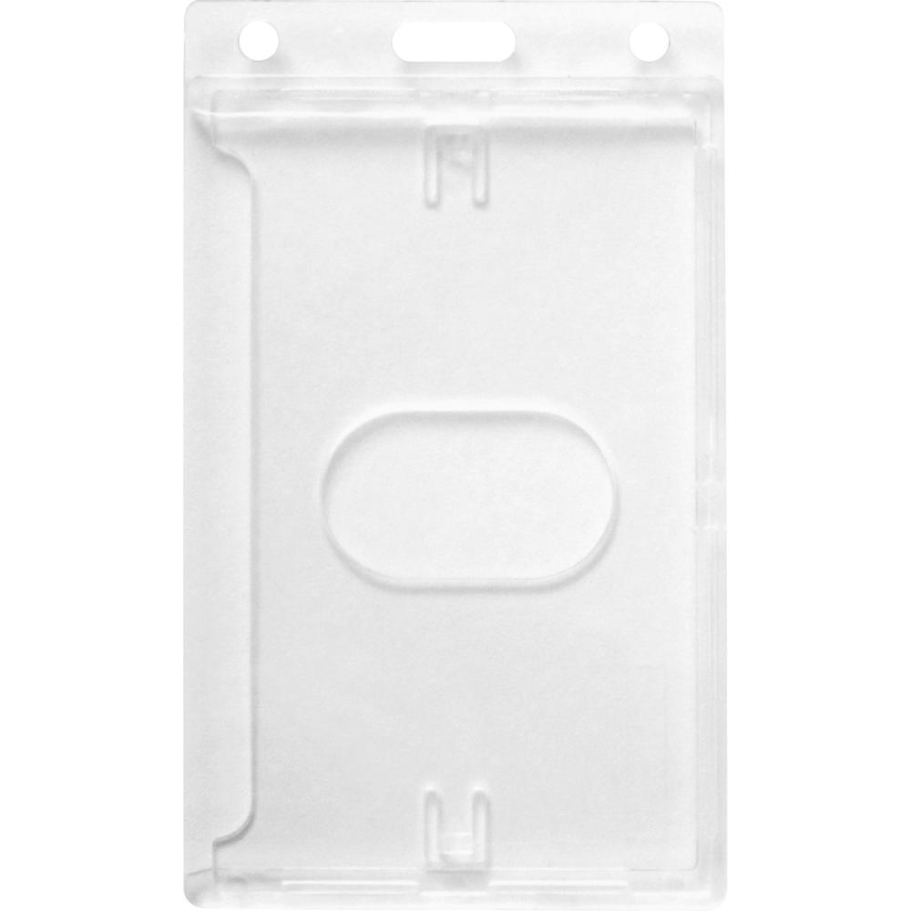 SICURIX Rigid PC ID Badge Dispensers with Thumb Slot - Vertical - Support 2.50" x 3.50" Media - Vertical - Polycarbonate - 25 / Pack - Clear. Picture 6