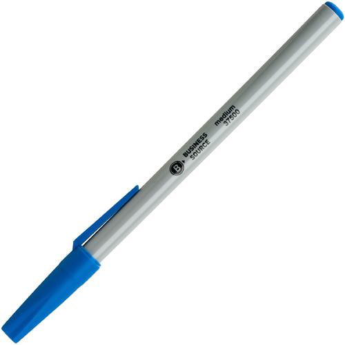Business Source Bulk Pack Ballpoint Stick Pens - Blue Ink - Tungsten Carbide Tip - 60 / Box. Picture 3