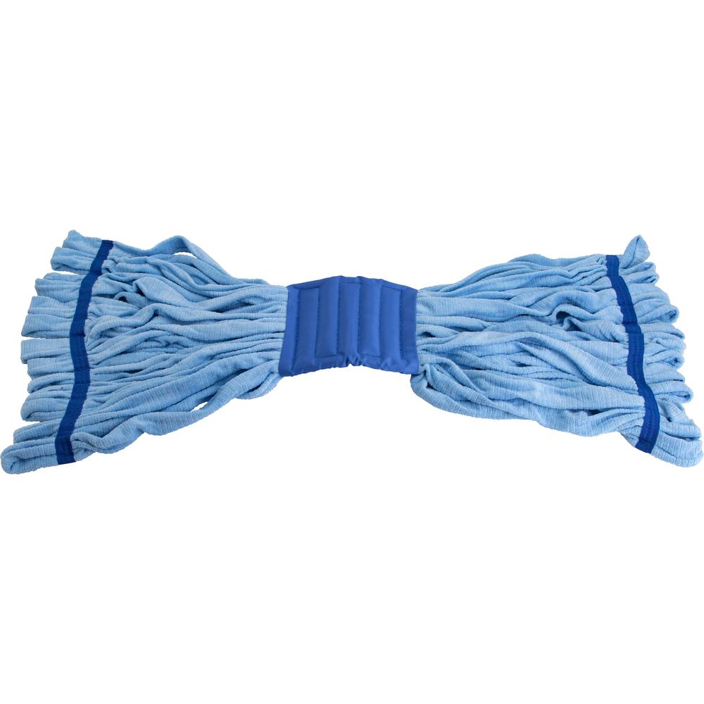 Genuine Joe Microfiber Wet Mophead Refill - Small - MicroFiber - Blue - 1Each. Picture 5