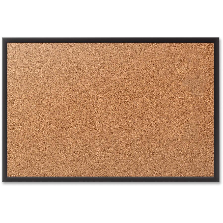 Quartet Classic Series Bulletin Board - 18" Height x 24" Width - Brown Natural Cork Surface - Self-healing, Durable, Sturdy - Black Aluminum Frame - 1 Each. Picture 4