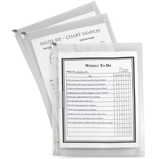 C-Line Zip 'N Go Reusable Poly Envelope with Outer Pocket - Zipper Closure, Clear, 3/PK, 48117. Picture 2