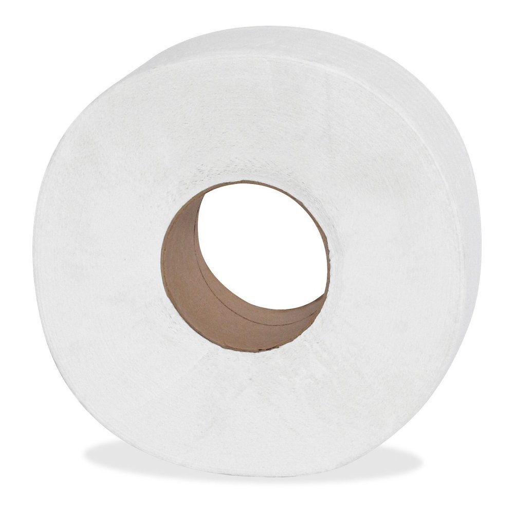 Genuine Joe Jumbo Roll Bath Tissues - 2 Ply - 3.25" Width x 1000 ft Length - 9" Roll Diameter - 3 19/64" Core - White - 12 / Carton. Picture 7