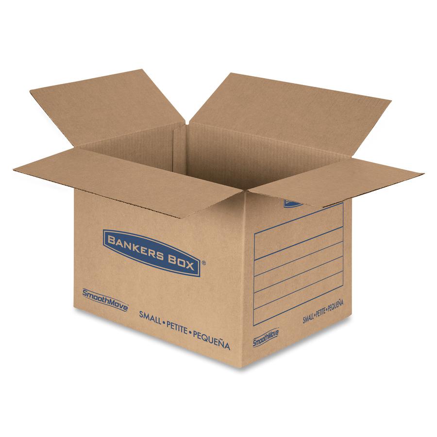 Fellowes SmoothMove Basic Moving Boxes - Internal Dimensions: 12" Width x 16" Depth x 12" Height - External Dimensions: 12.3" Width x 16.5" Depth x 12.6" Height - Heavy Duty - Corrugated - Kraft, Blac. Picture 3