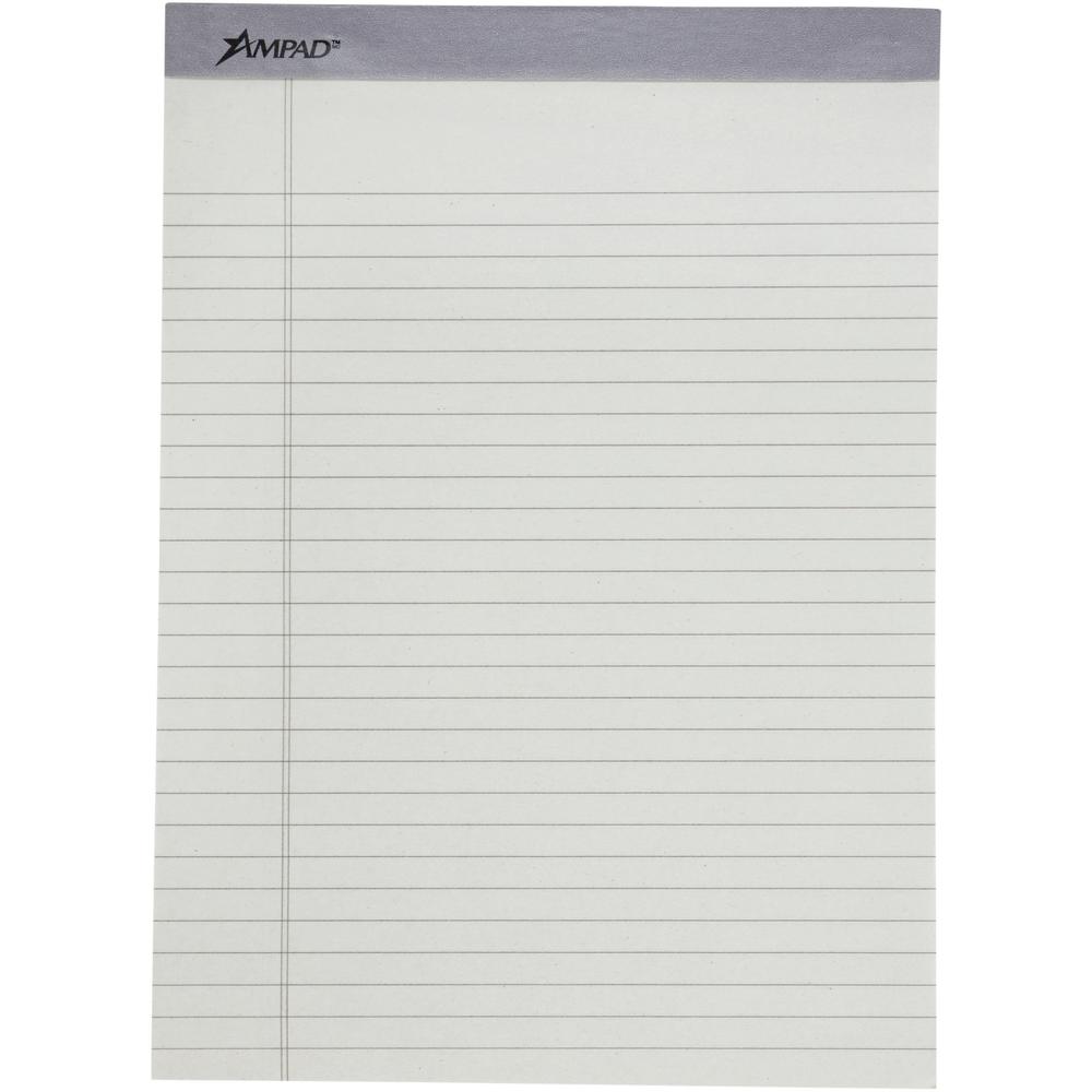 Ampad Pastel Perforated Pad - 50 Sheets - 0.34" Ruled - 15 lb Basis Weight - Letter - 8 1/2" x 11" - Micro Perforated - 6 / Pack. Picture 2