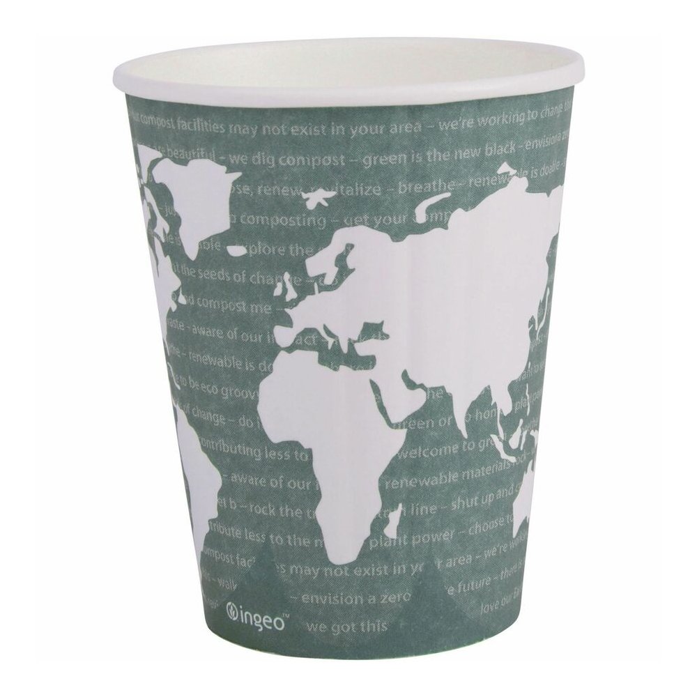 Eco-Products 12 oz World Art Insulated Hot Beverage Cups - 12 fl oz - Green - Hot Drink - No - 600 / Carton. Picture 13