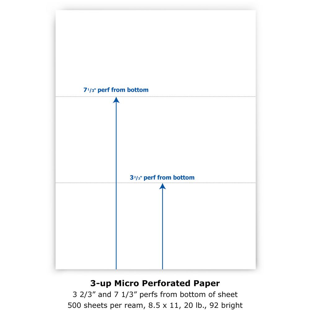 Printworks Pre-Perforated Paper for Invoices, Statements, Gift Certificates & More - Letter - 8 1/2" x 11" - 20 lb Basis Weight - Sustainable Forestry Initiative (SFI) - Perforated - White - 500 / Rea. Picture 4