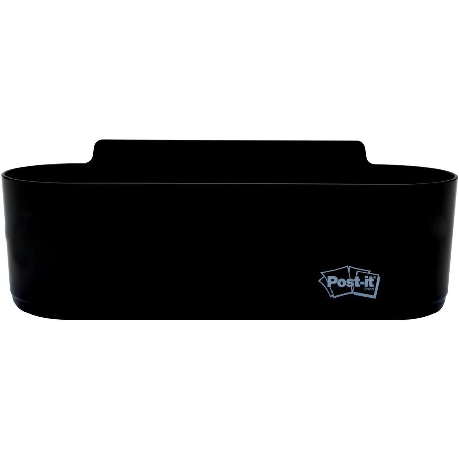 Post-it&reg; Dry-Erase Accessory Tray - 5.2" x 8.4" x 3" x - Plastic - 1 Each - Black. Picture 12