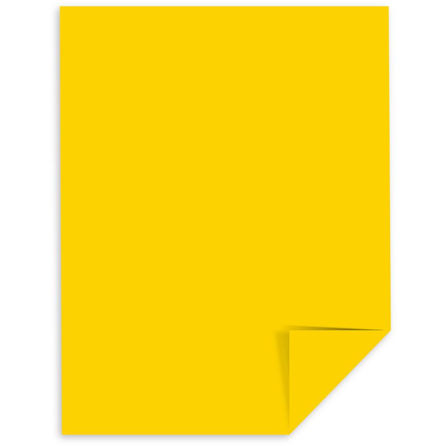 Astrobrights Colored Cardstock - Sun Yellow - Letter - 8 1/2" x 11" - 65 lb Basis Weight - 250 / Pack - Heavyweight, Durable, Lignin-free - Sunburst Yellow. Picture 2