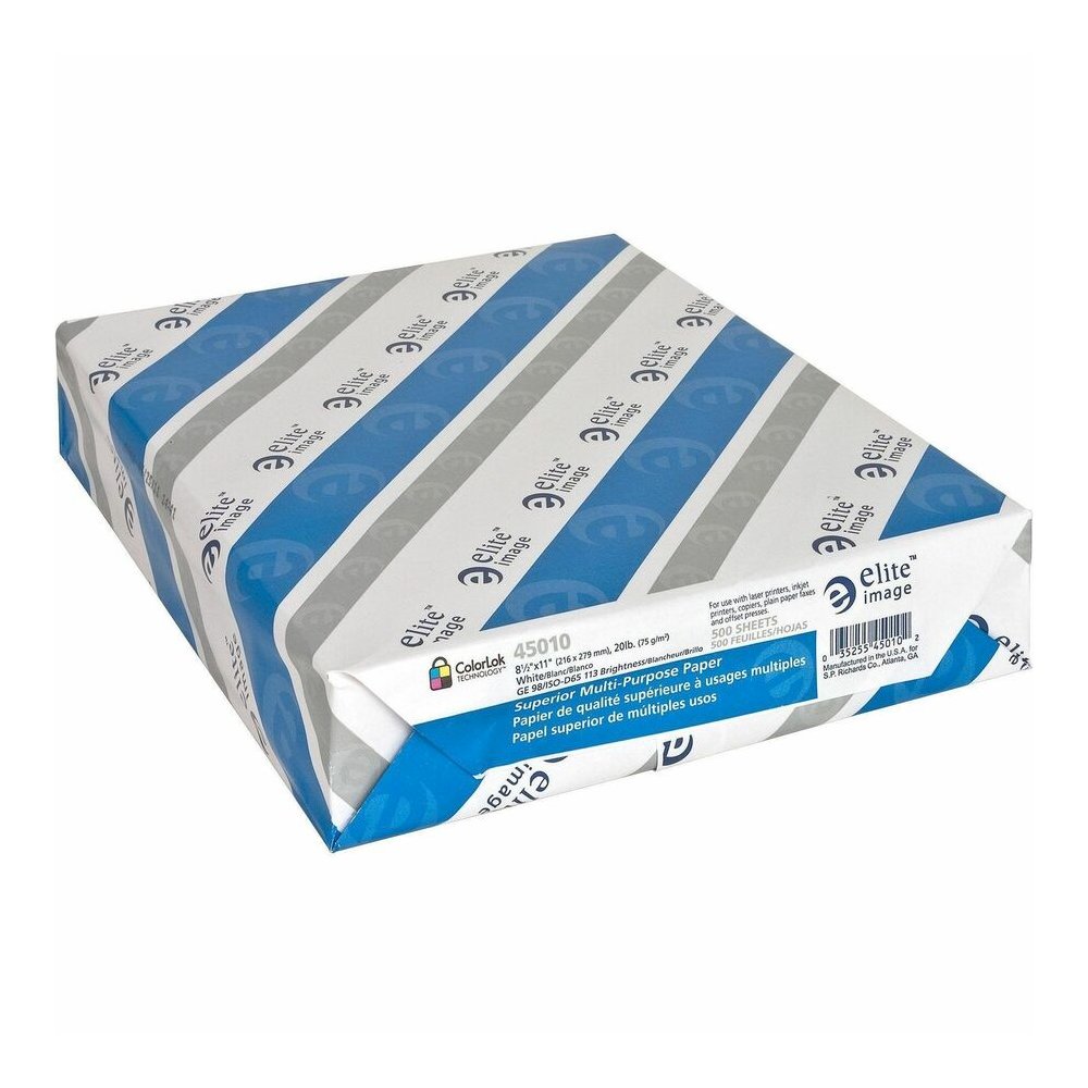 Elite Image Superior Multipurpose Paper - White - 98 Brightness - Letter - 8 1/2" x 11" - 20 lb Basis Weight - Sustainable Forestry Initiative (SFI) - Bright White - 500/Pack - 40 / Pallet. Picture 8