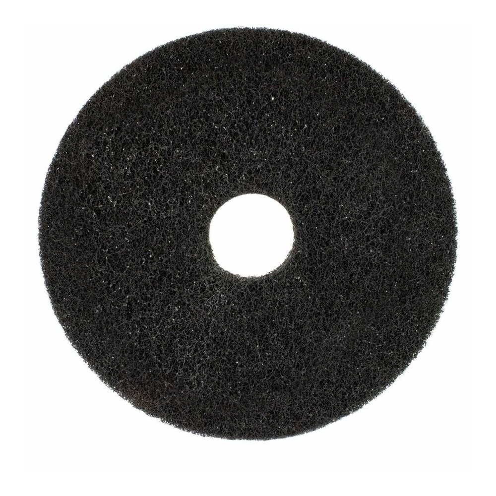 Genuine Joe Black Floor Stripping Pad - 17" Diameter x 1" Thickness - Stripping, Floor - 350 rpm Maximum Speed Supported - Resilient, Heavy Duty, Flexible, Dirt Remover, Long Lasting, Abrasive, Rotate. Picture 5