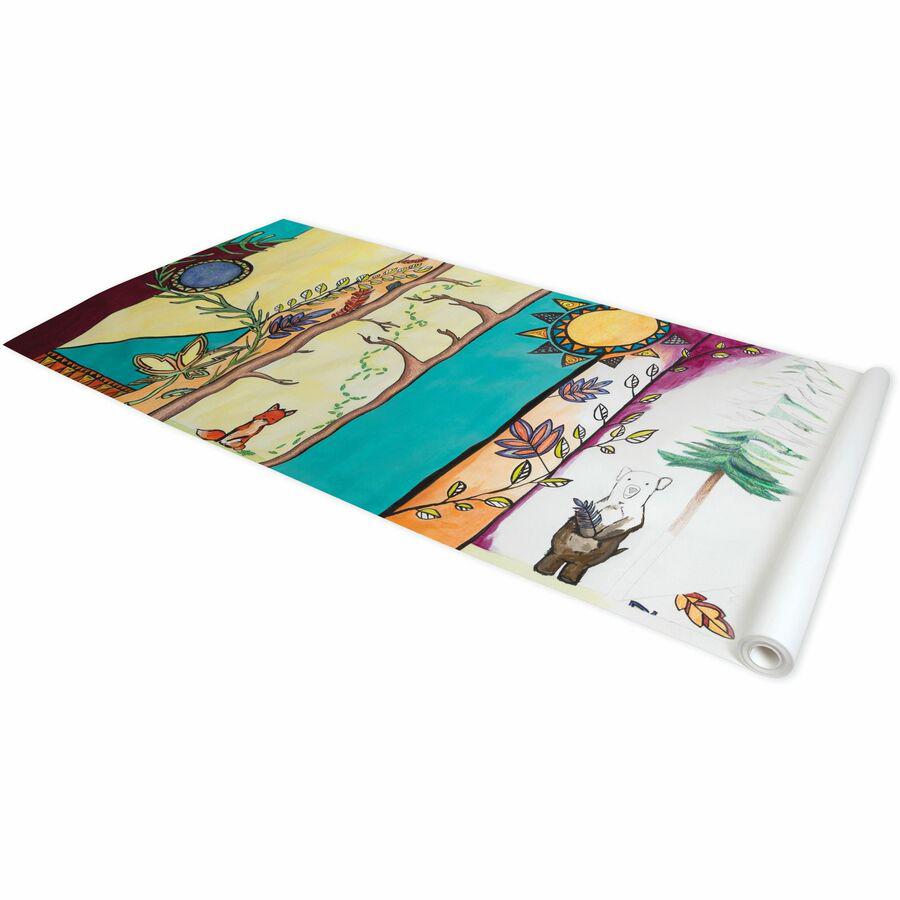 UCreate Mixed Media Paper Roll - Art Project, Drawing, Banner, Mural - 1"Height x 36"Width x 30 ftLength - 1 / Roll - White. Picture 3