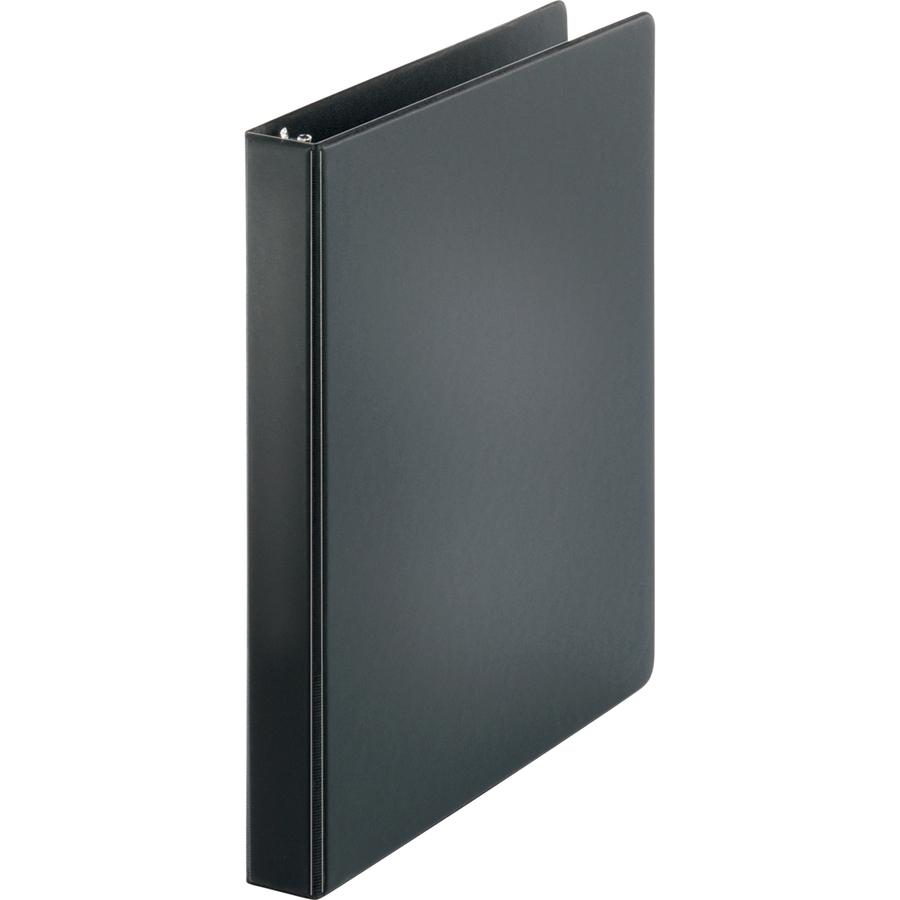 Business Source Basic Round-ring Binder - 1" Binder Capacity - Letter - 8 1/2" x 11" Sheet Size - 3 x Round Ring Fastener(s) - Inside Front & Back Pocket(s) - Chipboard, Polypropylene - Black - 9.60 o. Picture 3