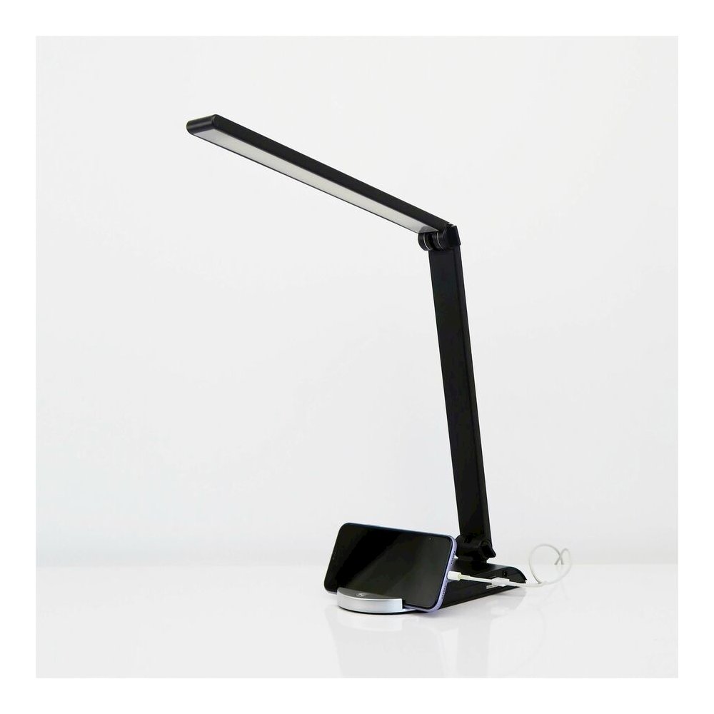 Lorell 8-watt SMD LED Task Light - 8 W LED Bulb - USB Charging, Dimmable - Aluminum, Plastic - Desk Mountable - Black - for Desk, Table, Indoor. Picture 8