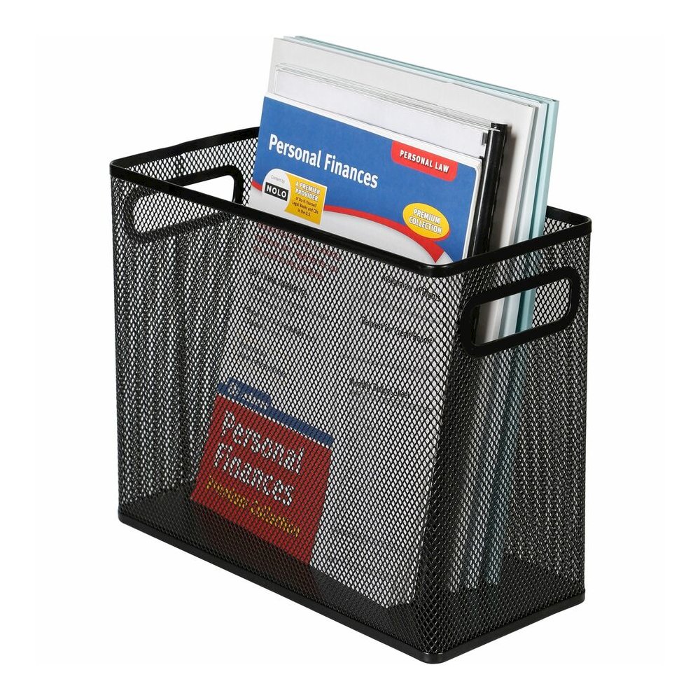 Lorell Mesh Tabletop Hanging File Holder - Black - Steel - 1 Each. Picture 7