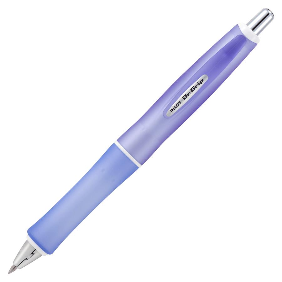 Pilot Dr. Grip Frosted Collection Ballpoint Pens - 1 mm Pen Point Size - Retractable - Black - Frosted Purple Barrel - 1 / Pack. Picture 2