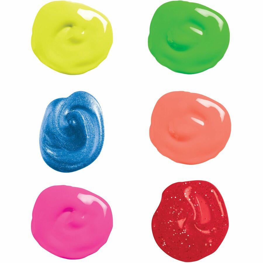 Prang Power Fluorescent Paint Set - 16 fl oz - 6 / Set - Neon Green, Neon Yellow, Neon Orange, Neon Pink, Neon Red, Neon Turquoise. Picture 11