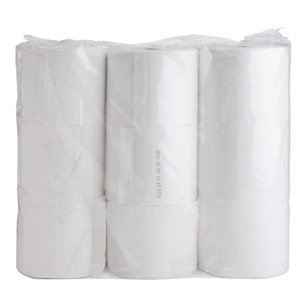 Genuine Joe Solutions Double Capacity Bath Tissue - 2 Ply - 1000 Sheets/Roll - 45/64" Core - White - Virgin Fiber - 36 / Carton. Picture 15