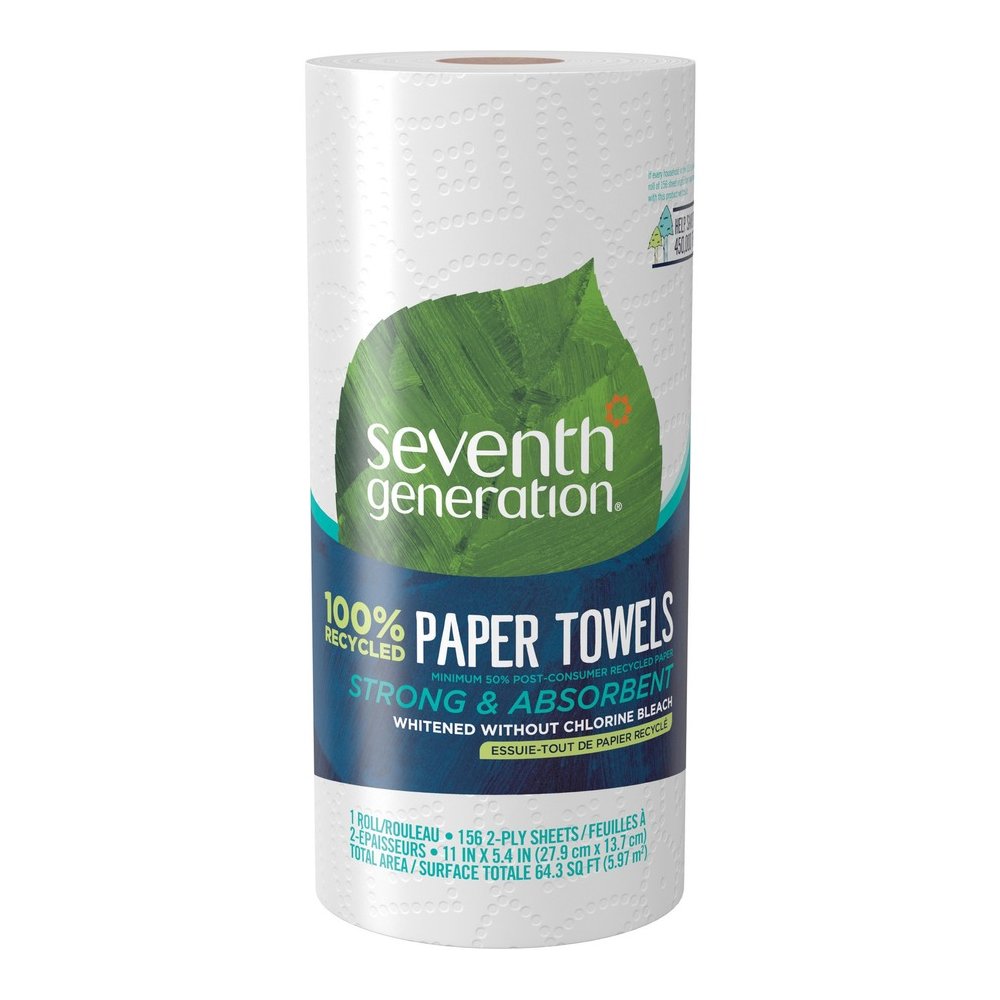 Seventh Generation 100% Recycled Paper Towels - 2 Ply - 156 Sheets/Roll - White - 24 / Carton. Picture 9