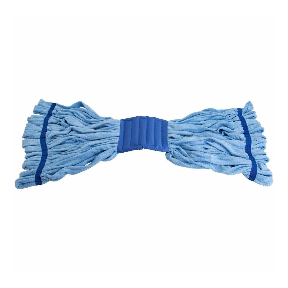 Genuine Joe Microfiber Wet Mophead Refill - Small - Absorbent, Launderable, Durable - MicroFiber - Blue - 12 / Carton. Picture 5