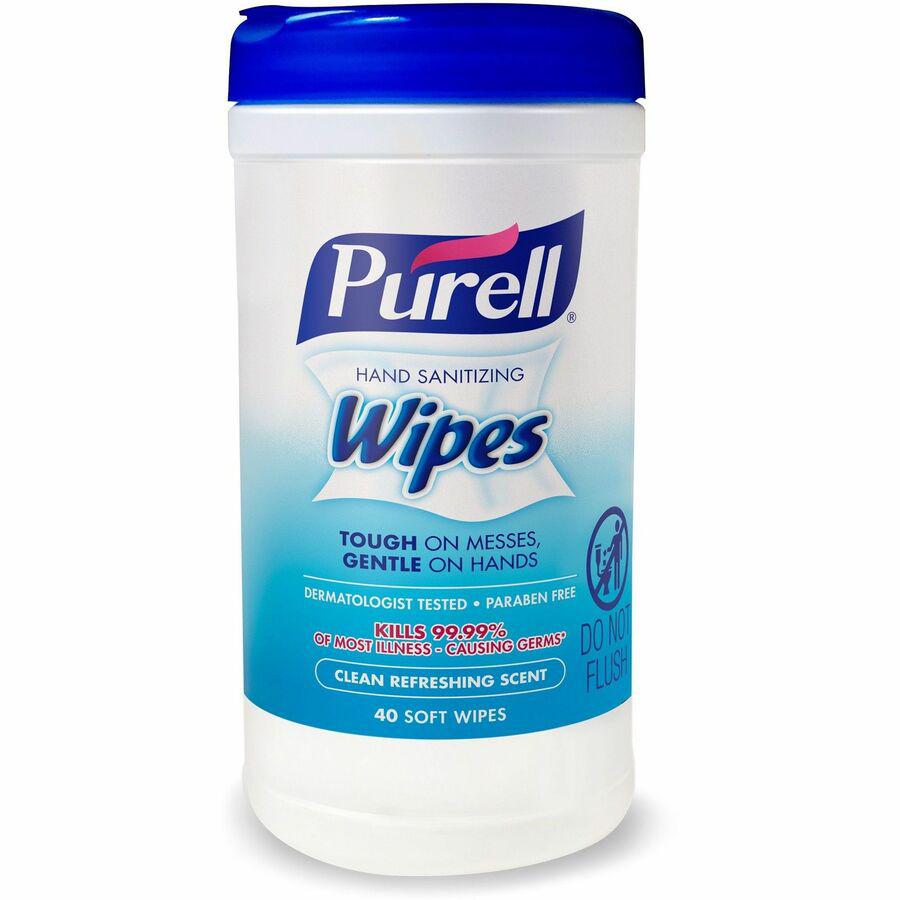 PURELL&reg; Clean Scent Hand Sanitizing Wipes - Clean - Textured - White - 40/Tub - 6 / Carton. Picture 6