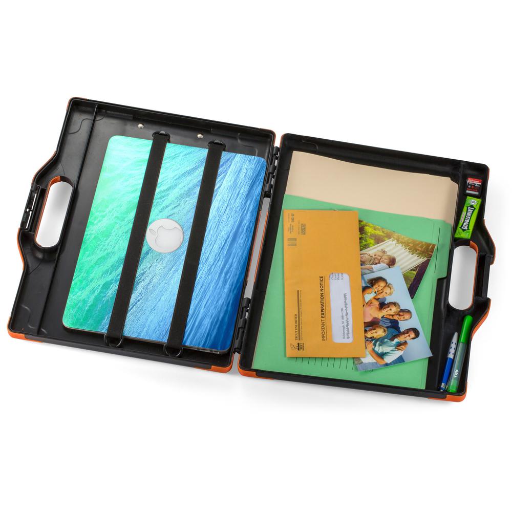 Officemate Carry-All Clipboard Storage Box - Storage for Tablet, Notebook - 8 1/2" , 8 1/2" x 11" , 14" - Black, Orange - 1 Each. Picture 9