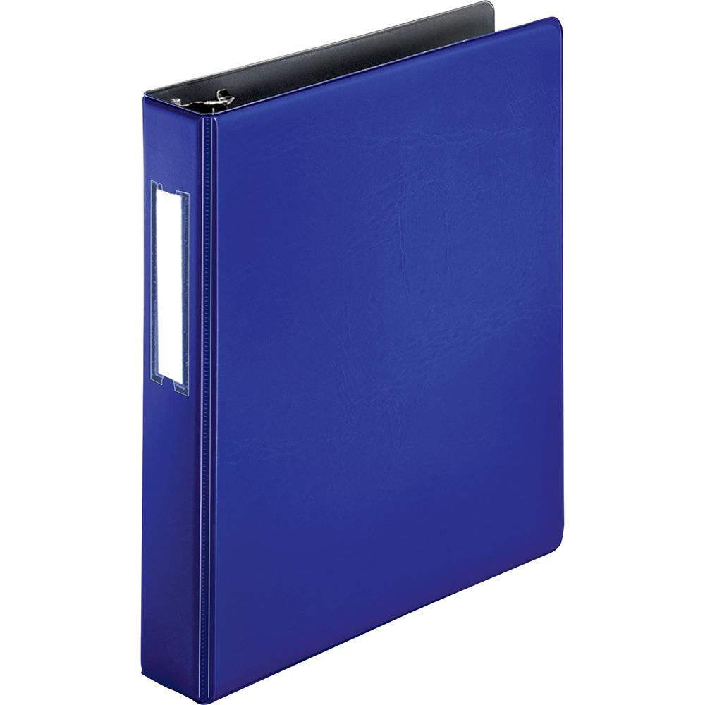 Business Source 1.5" D-Ring Binder - 1 1/2" Binder Capacity - 375 Sheet Capacity - Slant D-Ring Fastener(s) - Internal Pocket(s) - Blue - Lay Flat, Label Holder - 1 Each. Picture 7