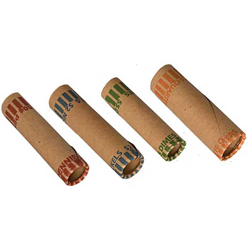 PAP-R Tubular Coin Wrap - 5¢ Denomination - Durable, Burst Resistant, Crimped, Pre-formed - 57 lb Basis Weight - Paper - Blue - 1000 / Box. Picture 6