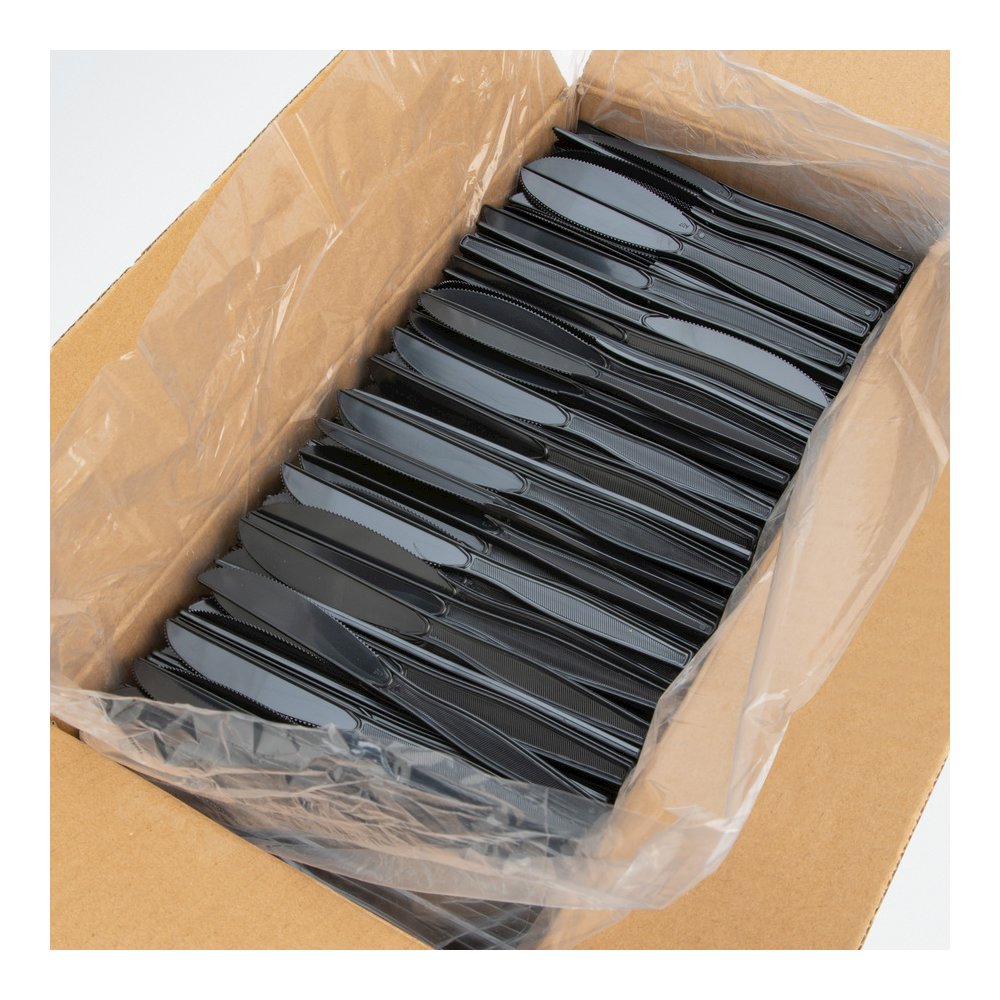 Genuine Joe Heavyweight Knife - 1 Piece(s) - 1000/Carton - Knife - 1 x Knife - Disposable - Textured - Black. Picture 11
