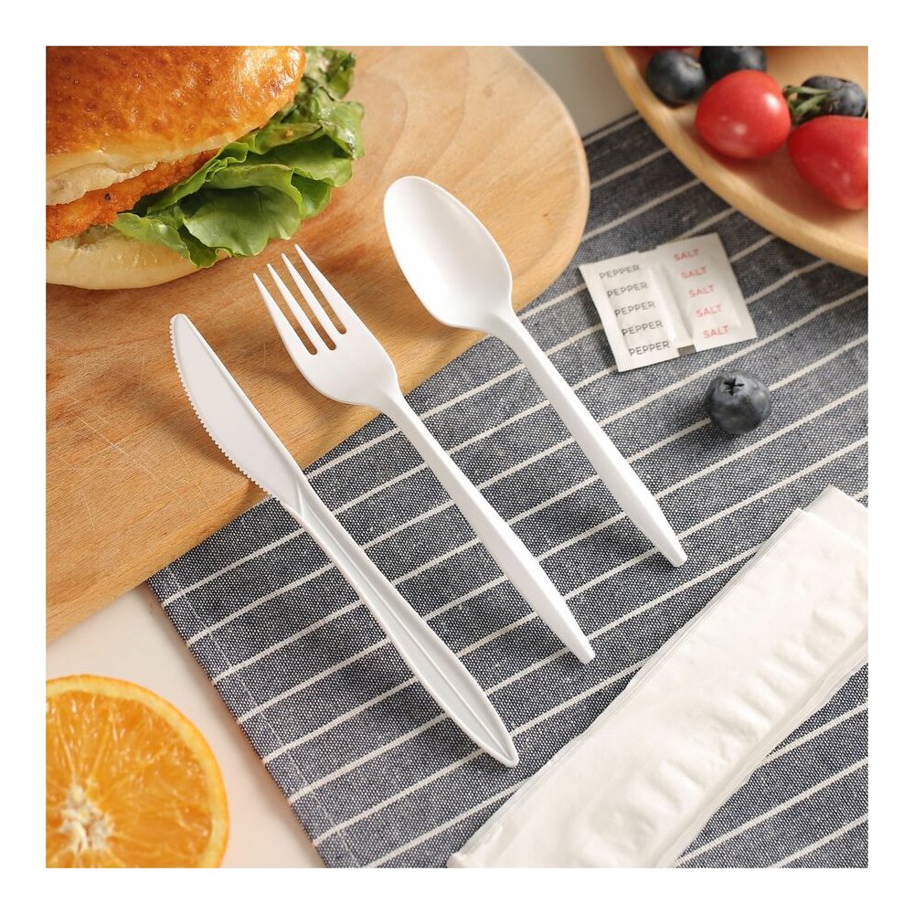 Genuine Joe 6-Piece Fork/Knife/Spoon Utensil Kit - 250 Piece(s) - Cutlery Set - 1 x Spoon - 1 x Fork - 1 x Knife - Disposable - Polypropylene - White - 1 Carton. Picture 6