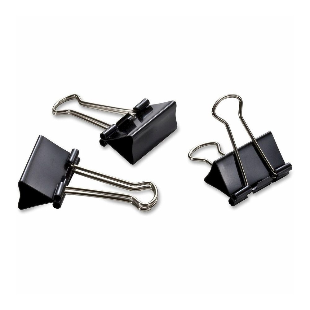 Officemate Binder Clips - Medium - 9" Length x 2.4" Width - 0.62" Size Capacity - for File - Corrosion Resistant, Durable - Black - 12/Box - 12 / Pack. Picture 4