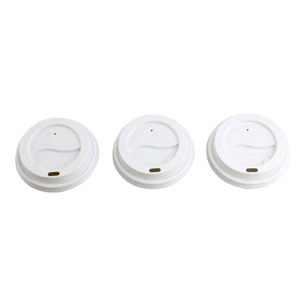 Genuine Joe Raised Siphole Hot Cup Lids - Round - White - 50/Pack - 20 / Carton. Picture 5