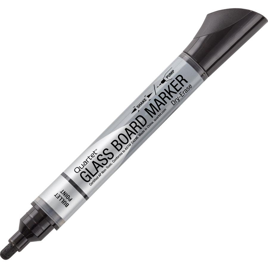 Quartet Premium Dry-Erase Markers for Glass Boards - Bullet Marker Point Style - Black, Blue, Red, Green - 4 / Pack. Picture 2