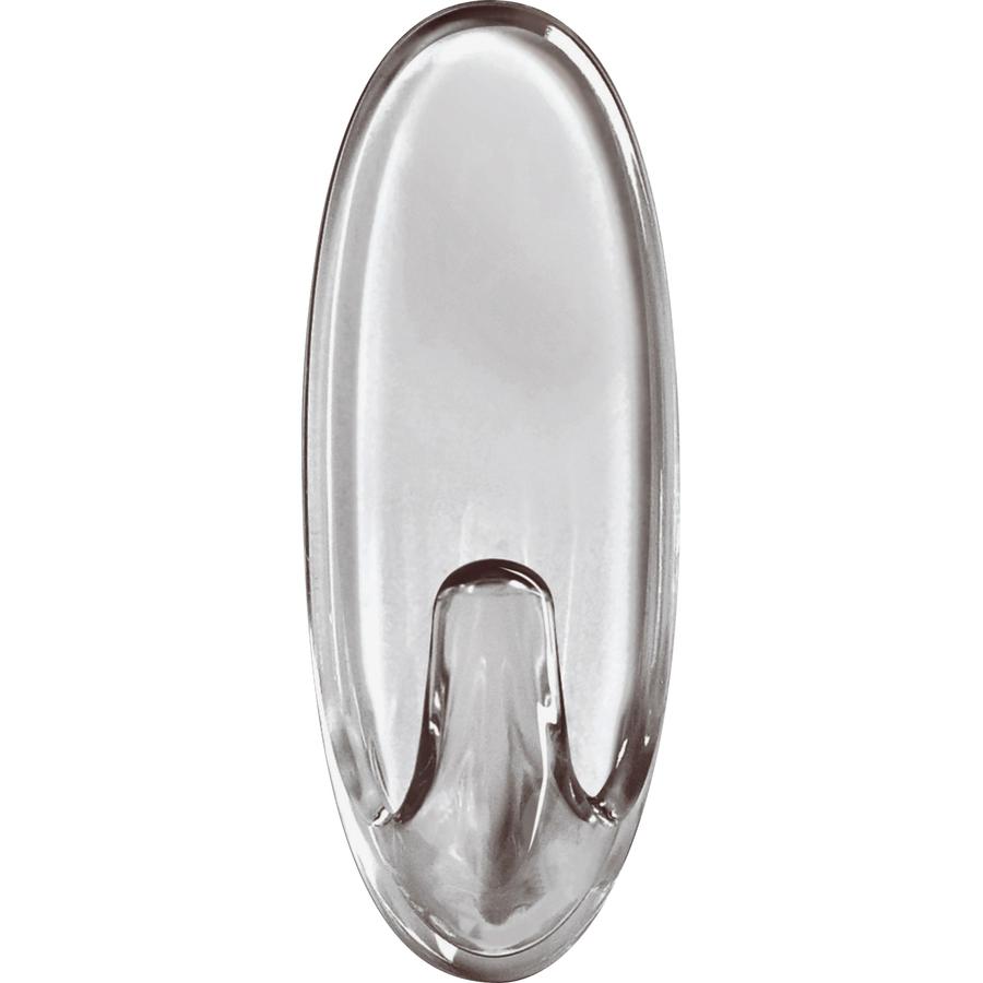 Command Medium Hooks - 2 lb (907.2 g) Capacity - Clear - 12 / Pack. Picture 5